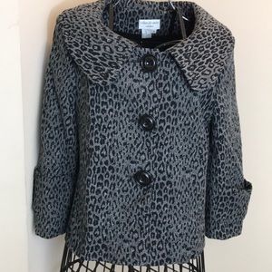 Charles Gray Black&Gray Leopard Print Blazer Sz XL